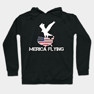 Merica Flying 4th of july american party Gift Edit Hoodie